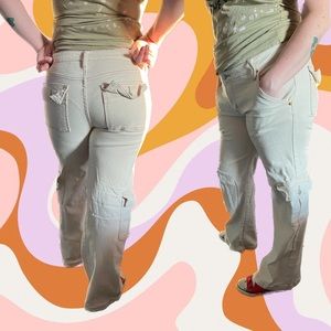 S.O.N.G. Y2k style cargo khaki low rise street jeans size 7/28